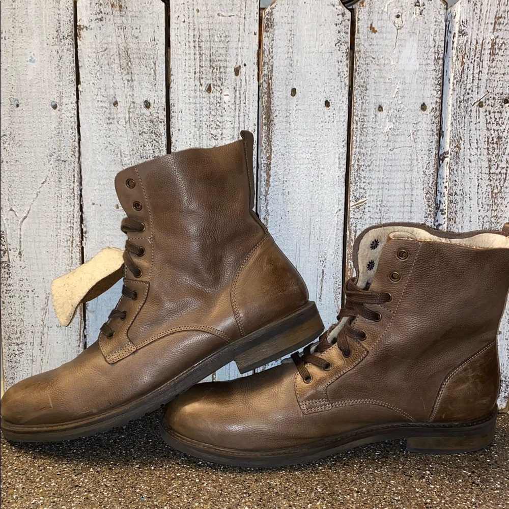 Mens Leather Hi Top Boots
